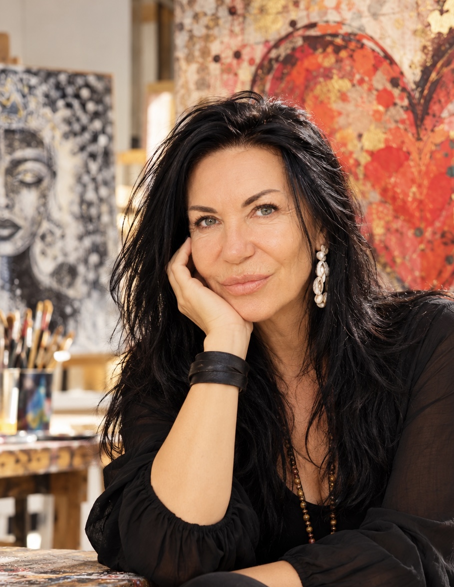 Tzveta DaVinci in her art studio